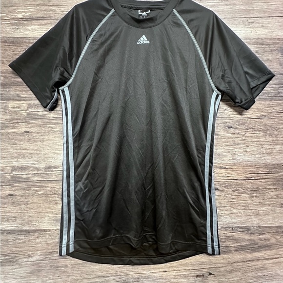 adidas Black and Gray Short Sleeve Athletic Tee - Picture 1 of 4